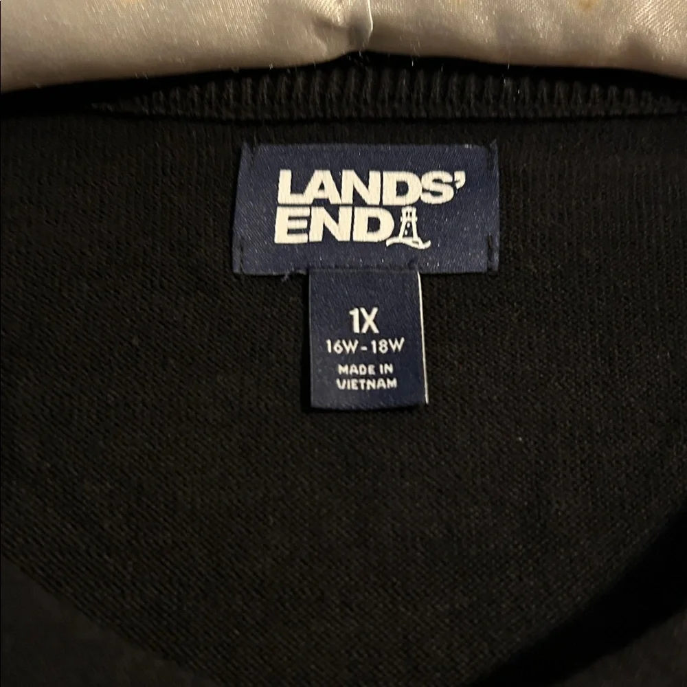 Lands' End Black Button-Up sweater - Picture 2 of 3